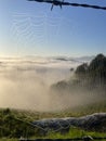 Spider Web and Sea of clouds in the Pyrenees Basque Country