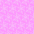 Spider web seamless pattern. Vector hand drawn illustration isolated on pink background. Halloween texture Royalty Free Stock Photo
