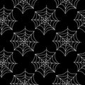 Spider web seamless pattern. Vector illustration isolated on white background. Halloween texture Royalty Free Stock Photo