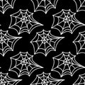 Spider web seamless pattern. Vector illustration isolated on white background. Halloween texture Royalty Free Stock Photo