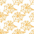 Spider web seamless pattern. Vector illustration isolated on white background. Halloween texture Royalty Free Stock Photo