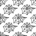 Spider web seamless pattern. Vector illustration isolated on white background. Halloween texture Royalty Free Stock Photo