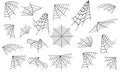 Spider web set. Halloween hand drawn cobweb collection.Spiderweb icon Royalty Free Stock Photo