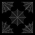 Spider web set. Halloween hand drawn cobweb collection Royalty Free Stock Photo