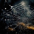 Spider web silhouette against black wall - halloween theme dark background Royalty Free Stock Photo