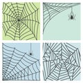 Spider web silhouette arachnid fear graphic flat scary animal design nature insect danger horror halloween vector cards.