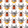 Spider web silhouette arachnid fear seamless pattern scary animal design nature insect danger horror halloween vector