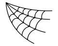 Spider web. Silhouette. Cobweb in the form of an angle. Vector illustration. A sticky victim trap. Intricate network.