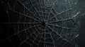 Spider Web Silhouette: Dark Halloween Theme Background Royalty Free Stock Photo