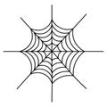 Spider web. Sketch. Silhouette. A sticky victim trap. Vector illustration. Thin thread. Outline on an isolated white background.