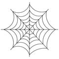 Spider web. Sketch. Silhouette. A sticky victim trap. Vector illustration. Thin thread. Outline on an isolated white background. Royalty Free Stock Photo