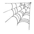 Spider web.Vector illustration for the cheerful holiday Halloween.Decorative element for party. Royalty Free Stock Photo