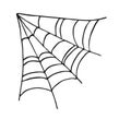 Spider web.Vector illustration for the cheerful  holiday Halloween.Decorative element for party. Royalty Free Stock Photo