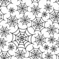 Spider white web seamless pattern