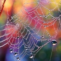 Spider's Web Adorned with Morning Dew