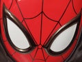 Spiderman eyes closeup view in red and black color