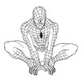 spiderman line art design vector illustration idea