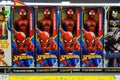 Spiderman toy on a shelf in a toy store. Minsk, Belarus - february, 2022 Royalty Free Stock Photo