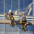 Spiderman washing Windows Royalty Free Stock Photo