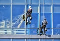 Spiderman washing Windows Royalty Free Stock Photo