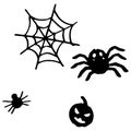 Spiders icon set on white isolated backdrop Royalty Free Stock Photo
