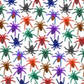 Spiders Pattern Colorful Tarantulas Royalty Free Stock Photo