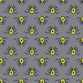 Spiders pattern design. Insects seamless background. Textile pattern or wrapping paper. Simple spiders texture Royalty Free Stock Photo
