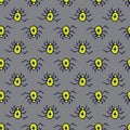 Spiders pattern design. Insects seamless background. Textile pattern or wrapping paper. Simple spiders texture