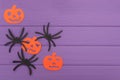 The spiders and pumpkins halloween silhouettes cut out of paper Royalty Free Stock Photo