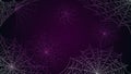 Spiders on Web with Dark Background. Halloween Background Element. Spooky, Scary Horror Decoration Vector Royalty Free Stock Photo