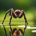 Spiders are in the wild caught on camera object bokeh blur background and blurred with the help of sunlight Royalty Free Stock Photo