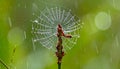 Spiderweb Covered in Dew Drops During Rainfall image (237 Royalty Free Stock Photo