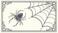 Spiderweb Frame Corner: Ornate Halloween Decor Element, vector design Generative AI Royalty Free Stock Photo