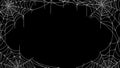 Spiderweb framing. Spider cobweb decorative border, scary mystery web silhouette for Halloween party decoration backdrop