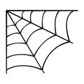 Spiderweb. Hand drawn sketch icons of Halloween element. Vector illustration in doodle line style.