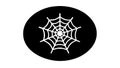 Spiderweb icon: Halloween, trap, network, spooky, digital connectivity, black, vector design Generative AI Royalty Free Stock Photo