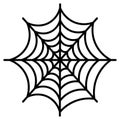 Spiderweb. Silhouette. Vector illustration. A sticky victim trap. Intricate network. Hunter`s ambush. Thin thread. Halloween