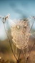 spiderweb on wild plant