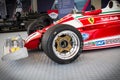 Spielberg, Austria, 2014 Ã¢â¬â Legendary formula one car bolid, Nikis Lauda historic red Ferrari from 1977 on formula one Royalty Free Stock Photo