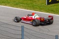 Spielberg, Austria, 2014 -Nikki Lauda on the Honorary Circuit in Formula One race driving his 1977 historic bolid