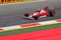 Spielberg, Austria, 2014 -Nikki Lauda on the Honorary Circuit in Formula One race driving his 1977 historic bolid