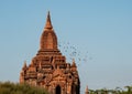 The spiers of the Seinnyet Nyima Paya in Bagan Royalty Free Stock Photo