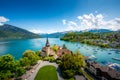 Spiez castle on lake Thun in Spiez in the Bernese Oberland of Switzerland Royalty Free Stock Photo