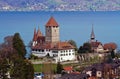 Spiez Castle with Lake of Thun Switzerland