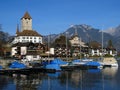 Spiez Castle and marina 03, Switzerland Royalty Free Stock Photo