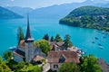 Spiez church, lake thun, spiez, switzerland.