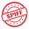 SPIFF text on red grungy vintage round stamp Royalty Free Stock Photo