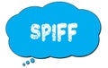 SPIFF text written on a blue thought bubble Royalty Free Stock Photo