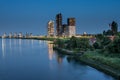 Spijkenisse skyline at the Oude Maas river.