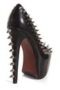 Spike on black high heel shoes Royalty Free Stock Photo